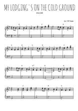 Téléchargez l'arrangement pour piano de la partition de irlande-my-lodging-s-on-the-cold-ground en PDF